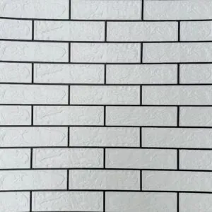 دیوارپوش فومی طرح آجر سفید بند مشکی اندازه 70*70