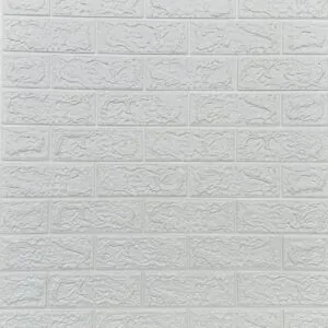 home دیوارپوش فومی پشت چسبدار اندازه 70*77 طرح آجر تیشه ای سفید